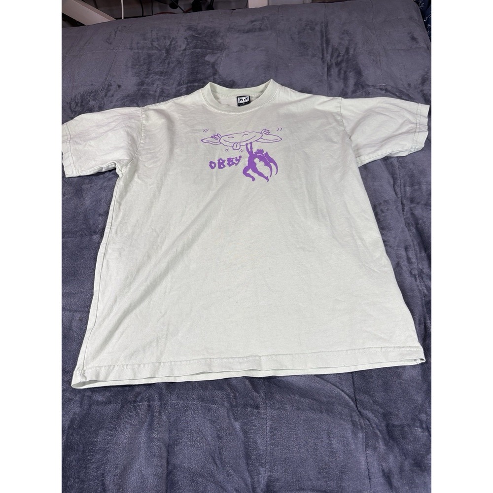 Vtg Y2K Obey New Life Hang Double Sides  Shirt Mens Size M Grunge Skater‎